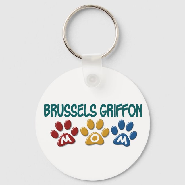 BRUSSELS GRIFFON MOM Paw Print 1 Key Ring (Front)