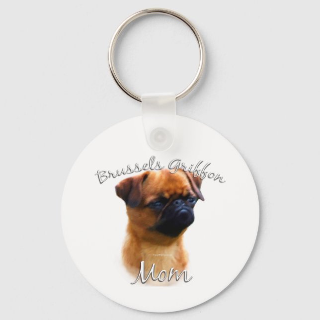 Brussels Griffon Mum 2 Key Ring (Front)