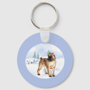Brussels Griffon Noel Key Ring