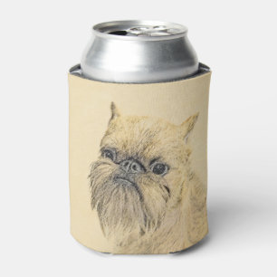 Brussels Griffon Painting - Cute Original Dog Art Can Cooler