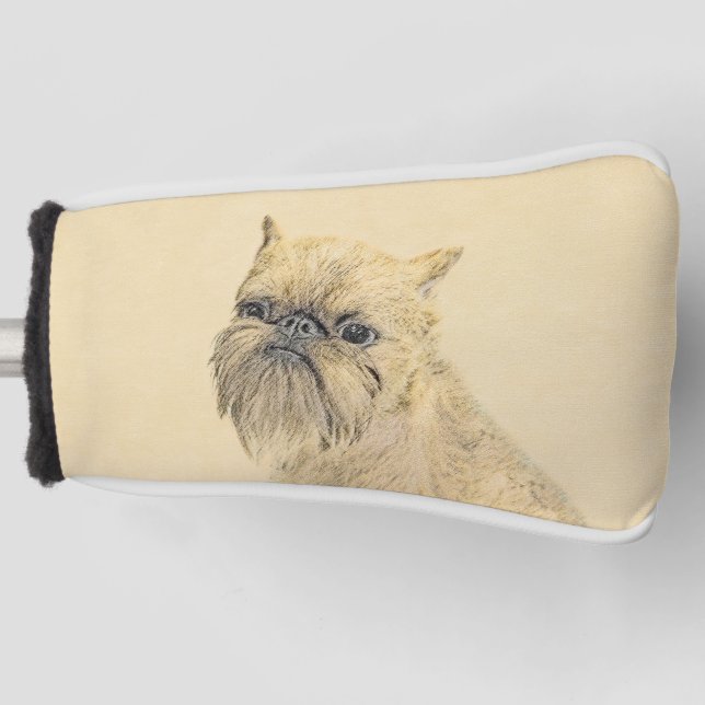 Brussels Griffon Painting - Cute Original Dog Art Golf Head Cover (Front)