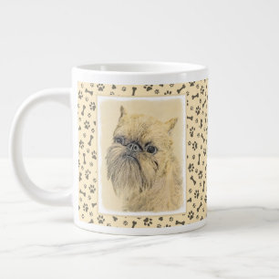 Brussels Griffon Painting - Cute Original Dog Art Large Coffee Mug