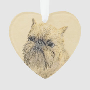 Brussels Griffon Painting - Cute Original Dog Art Ornament