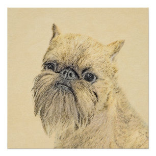 Brussels Griffon Painting - Cute Original Dog Art Poster