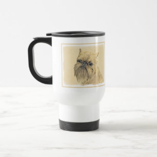 Brussels Griffon Painting - Cute Original Dog Art Travel Mug
