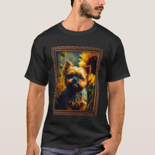 Brussels Griffon Painting Sunflower Flower Mom Wom T-Shirt