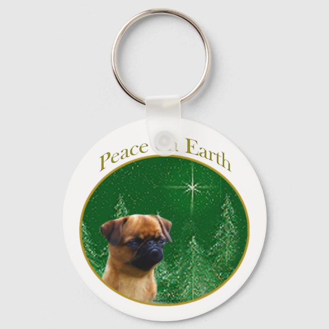 Brussels Griffon Peace Key Ring (Front)