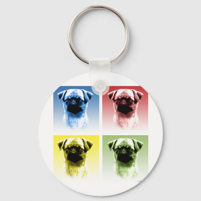 Brussels Griffon Pop Art Key Ring (Front)