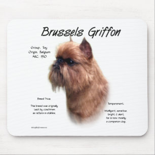 Brussels Griffon (rough) History Design Mouse Pad
