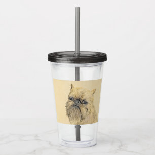 Brussels Griffon Rough Painting - Original Dog Art Acrylic Tumbler