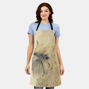 Brussels Griffon Rough Painting - Original Dog Art Apron