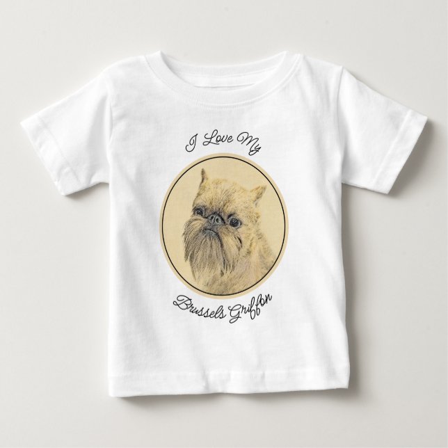 Brussels Griffon Rough Painting - Original Dog Art Baby T-Shirt (Front)