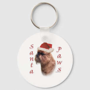 Brussels Griffon Santa Paws Key Ring