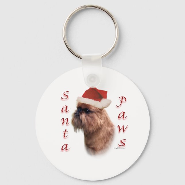 Brussels Griffon Santa Paws Key Ring (Front)