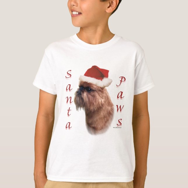 Brussels Griffon Santa Paws T-Shirt (Front)