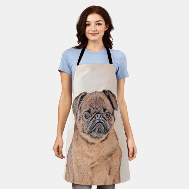 Brussels Griffon Smooth Painting Original Dog Art Apron (Worn)