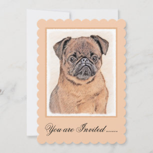 Brussels Griffon Smooth Painting Original Dog Art Invitation