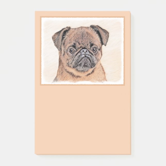 Brussels Griffon Smooth Painting Original Dog Art Post-it Notes (Front)