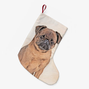 Brussels Griffon Smooth Painting Original Dog Art Small Christmas Stocking
