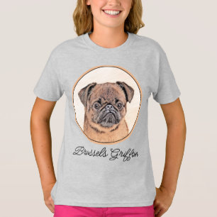 Brussels Griffon Smooth Painting Original Dog Art  T-Shirt