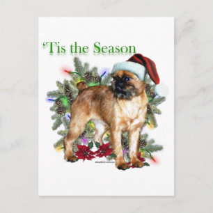 Brussels Griffon Tis the Season Postcard