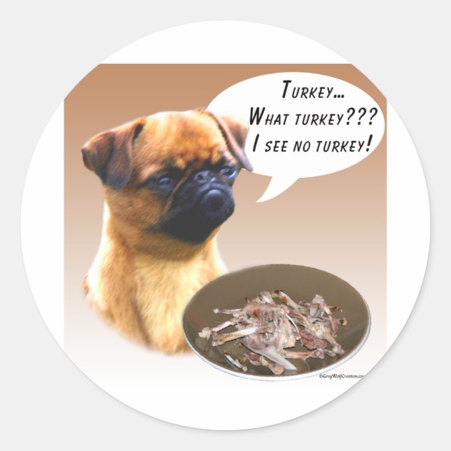 Brussels Griffon Turkey Classic Round Sticker (Front)