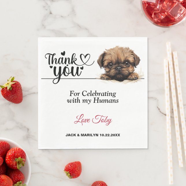 Brussels Griffon Wedding Reception Napkin (Insitu)