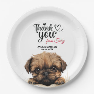 Brussels Griffon Wedding Reception Paper Plate