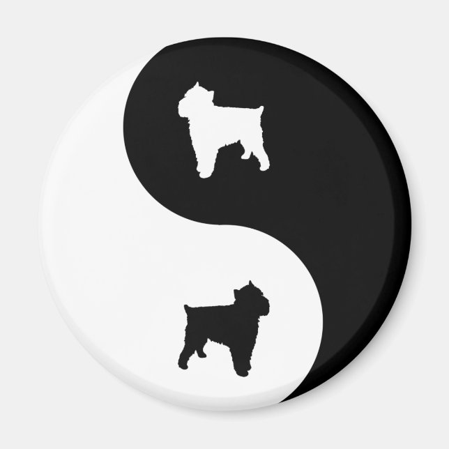 Brussels Griffon Yin Yang Magnet (Front)