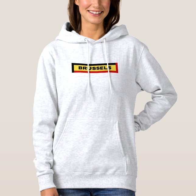 Brussels in Belgium Flag Colours Hoodie (Front)