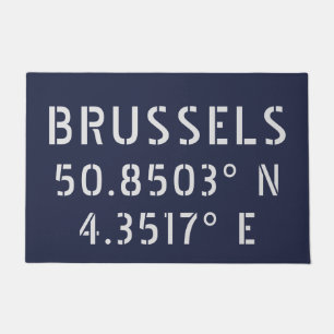 Brussels Latitude Longitude  Doormat