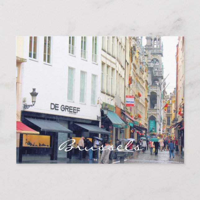 Brussels Market Square Latin Quarter Postcard (Front)
