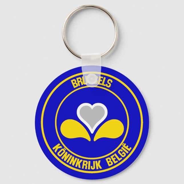 Brussels Round Emblem Key Ring (Front)