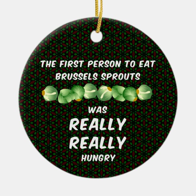 Brussels Sprouts Ceramic Tree Decoration (Front)