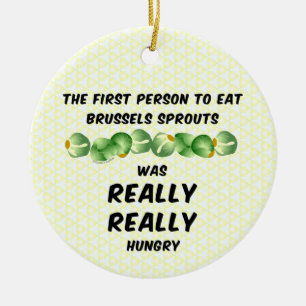 Brussels Sprouts Ceramic Tree Decoration
