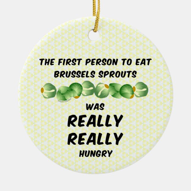 Brussels Sprouts Ceramic Tree Decoration (Front)