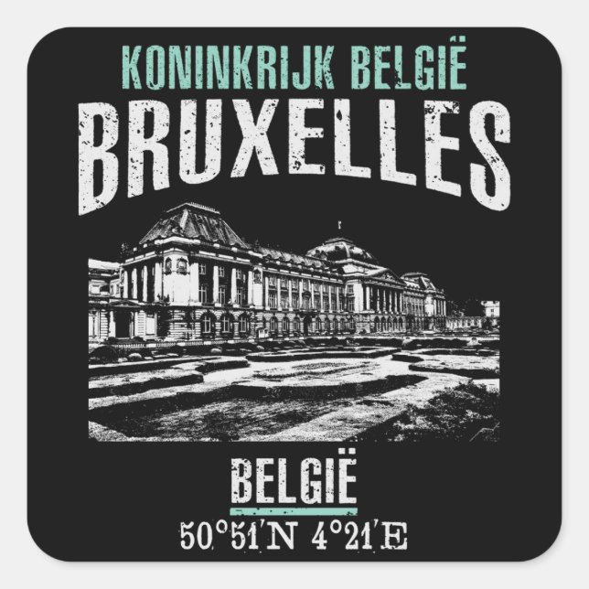 Brussels Square Sticker (Front)