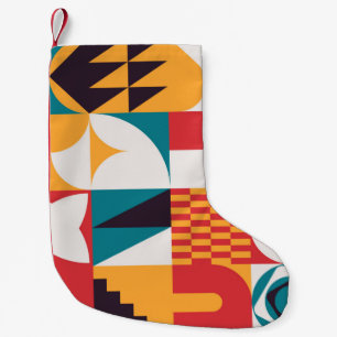 Brutalism art inspired abstract pattern made with  small christmas stocking