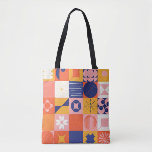 Brutalism art inspired abstract pattern made with  tote bag
