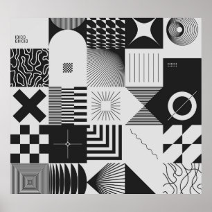 Brutalism Art: Vintage Geometric Patterns Poster