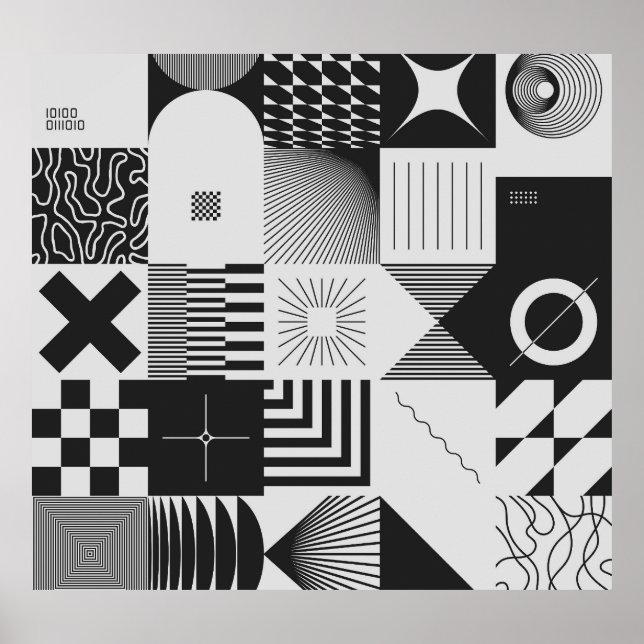 Brutalism Art: Vintage Geometric Patterns Poster (Front)