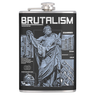 Brutalism - Brutalist Streetwear Design Hip Flask
