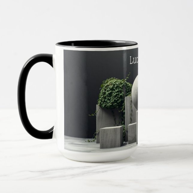 Brutalist Botany Modern Concrete Leaf Mug (Left)