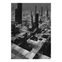 Brutalist Cybercity Monochrome Architecture