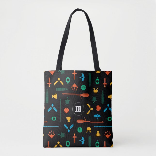Brutalist HOGWARTS™ House Crests Pattern Tote Bag (Front)