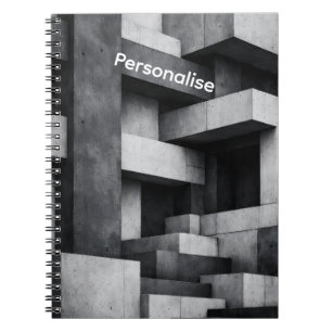 Brutalist Penthouse Design Monochrome Interior Notebook