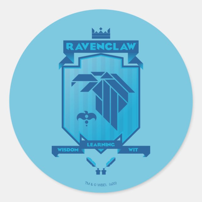 Brutalist RAVENCLAW™ Crest Classic Round Sticker (Front)