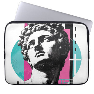 Brutalist Retro Jesus Greek Statue Colossians 2:3 Laptop Sleeve