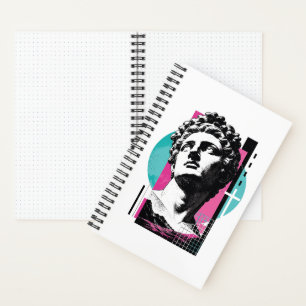 Brutalist Retro Jesus Greek Statue Colossians 2:3 Notebook