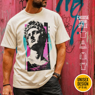 Brutalist Retro Jesus Greek Statue Colossians 2:3 T-Shirt